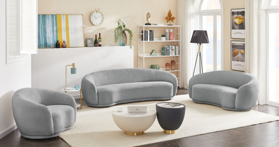 Hyde Grey Boucle Fabric Sofa from Meridian - Luna Furniture