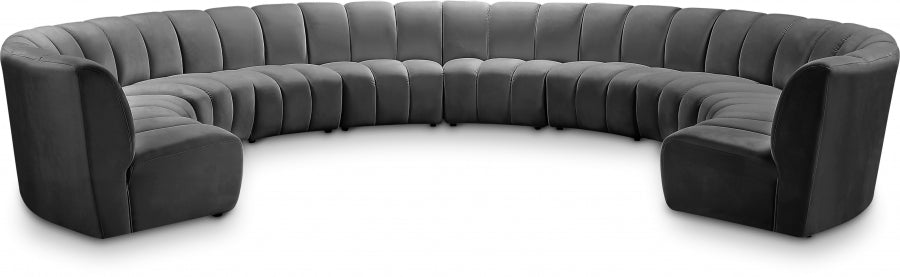 Infinity Grey Modular 10-Piece Sectional from Meridian - Luna Furniture