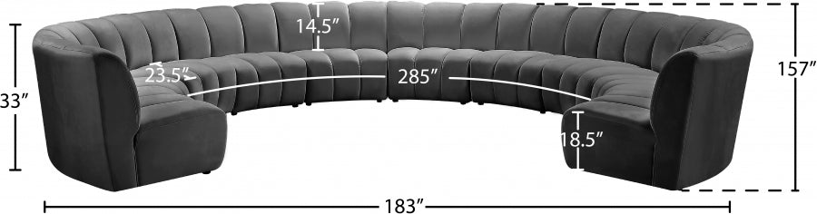 Infinity Grey Modular 10-Piece Sectional from Meridian - Luna Furniture