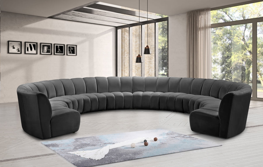 Infinity Grey Modular 10-Piece Sectional from Meridian - Luna Furniture