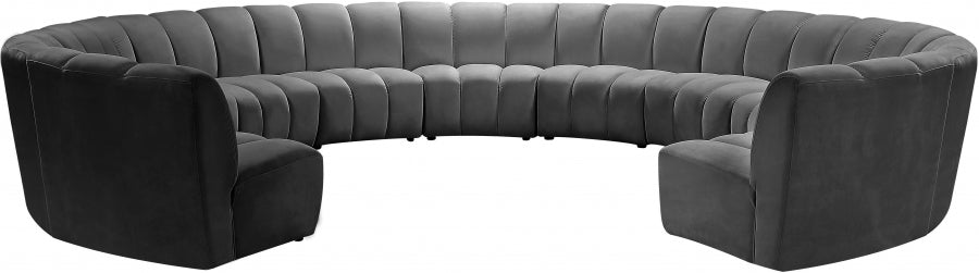 Infinity Grey Modular 11-Piece Sectional from Meridian - Luna Furniture