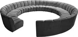 Infinity Grey Modular 12-Piece Sectional from Meridian - Luna Furniture