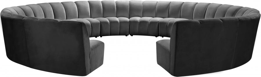 Infinity Grey Modular 12-Piece Sectional from Meridian - Luna Furniture