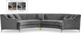 Jackson Grey Velvet 2pc. Sectional from Meridian - Luna Furniture