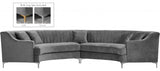 Jackson Grey Velvet 2pc. Sectional from Meridian - Luna Furniture