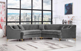 Jackson Grey Velvet 2pc. Sectional from Meridian - Luna Furniture