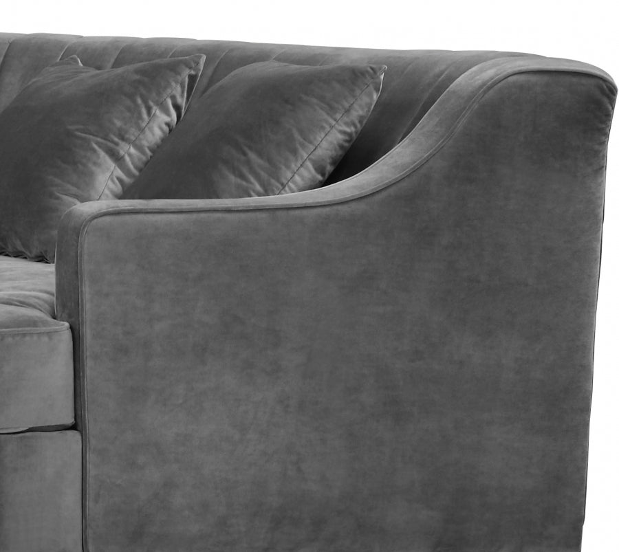 Jackson Grey Velvet 2pc. Sectional from Meridian - Luna Furniture