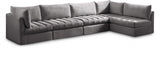 Jacob Grey Velvet Modular Sectional from Meridian - Luna Furniture