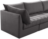 Jacob Grey Velvet Modular Sectional from Meridian - Luna Furniture