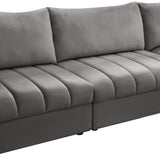 Jacob Grey Velvet Modular Sectional from Meridian - Luna Furniture