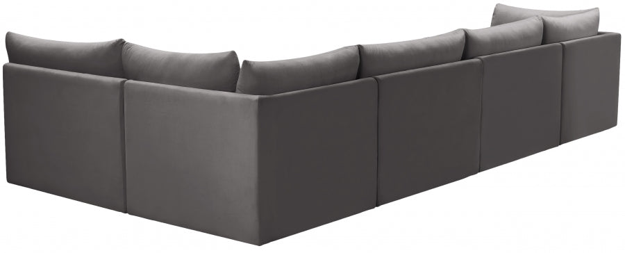 Jacob Grey Velvet Modular Sectional from Meridian - Luna Furniture