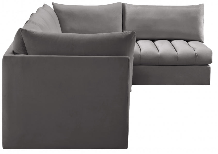 Jacob Grey Velvet Modular Sectional from Meridian - Luna Furniture