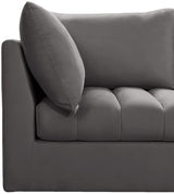 Jacob Grey Velvet Modular Sectional from Meridian - Luna Furniture