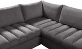 Jacob Grey Velvet Modular Sectional from Meridian - Luna Furniture