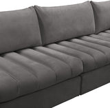 Jacob Grey Velvet Modular Sectional from Meridian - Luna Furniture