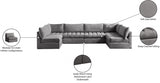 Jacob Grey Velvet Modular Sectional from Meridian - Luna Furniture