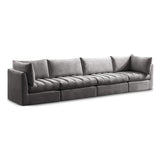 Jacob Grey Velvet Modular Sofa from Meridian - Luna Furniture