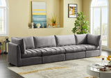 Jacob Grey Velvet Modular Sofa from Meridian - Luna Furniture