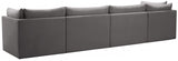 Jacob Grey Velvet Modular Sofa from Meridian - Luna Furniture