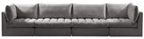 Jacob Grey Velvet Modular Sofa from Meridian - Luna Furniture