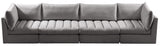 Jacob Grey Velvet Modular Sofa from Meridian - Luna Furniture