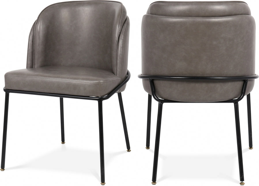 Jagger Grey Faux Leather Dining Chair, Set of 2 from Meridian - Luna Furniture