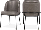 Jagger Grey Faux Leather Dining Chair, Set of 2 from Meridian - Luna Furniture