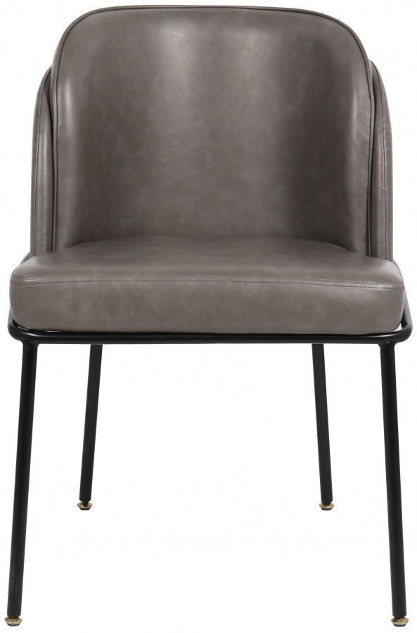 Jagger Grey Faux Leather Dining Chair, Set of 2 from Meridian - Luna Furniture