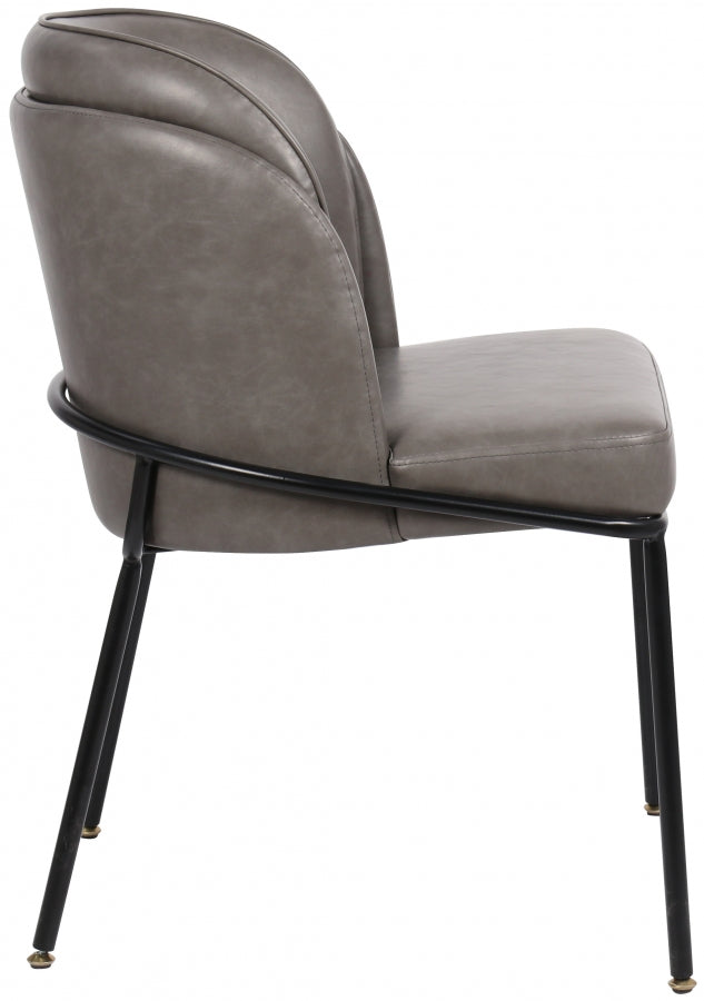 Jagger Grey Faux Leather Dining Chair, Set of 2 from Meridian - Luna Furniture