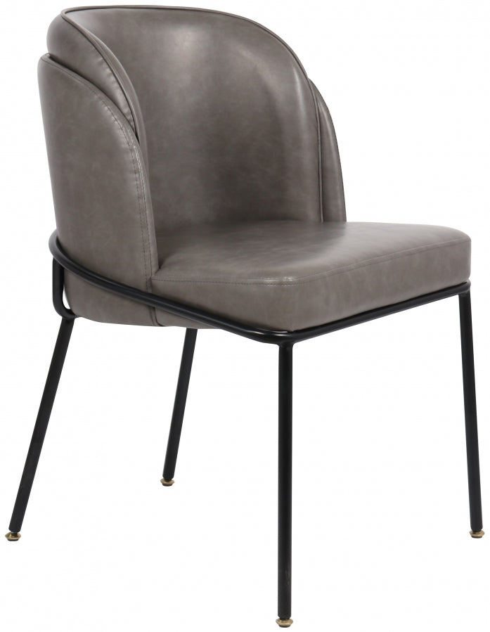 Jagger Grey Faux Leather Dining Chair, Set of 2 from Meridian - Luna Furniture