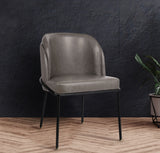 Jagger Grey Faux Leather Dining Chair, Set of 2 from Meridian - Luna Furniture