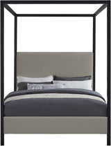 James Grey Linen Textured Fabric King Bed from Meridian - Luna Furniture