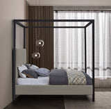 James Grey Linen Textured Fabric King Bed from Meridian - Luna Furniture