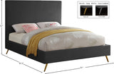 Jasmine Grey Velvet King Bed from Meridian - Luna Furniture