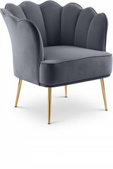 Jester Grey Velvet Accent Chair from Meridian - Luna Furniture