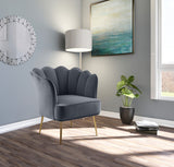 Jester Grey Velvet Accent Chair from Meridian - Luna Furniture