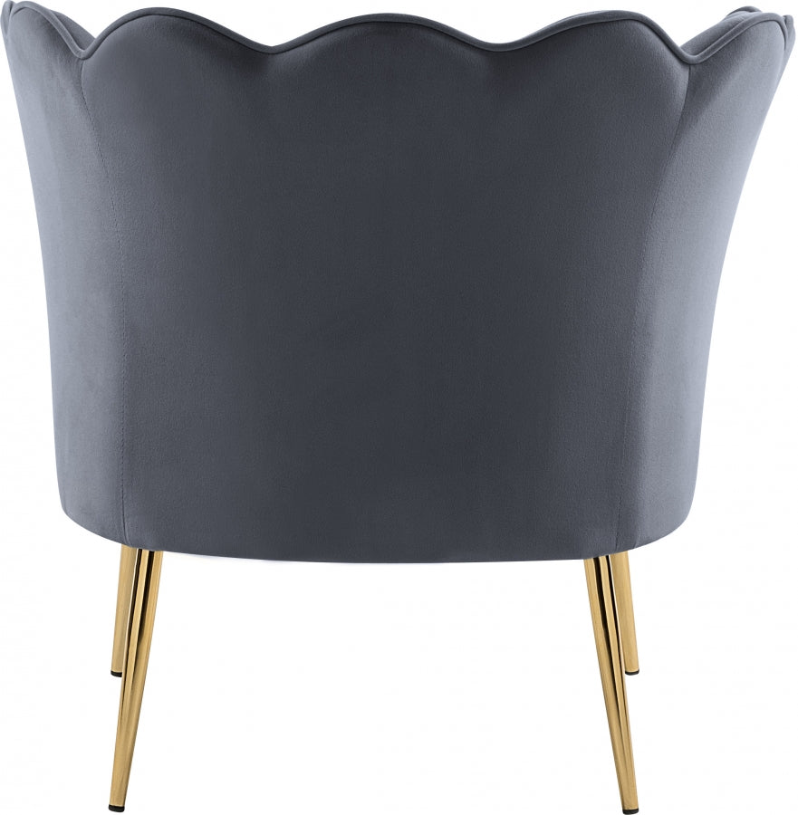 Jester Grey Velvet Accent Chair from Meridian - Luna Furniture