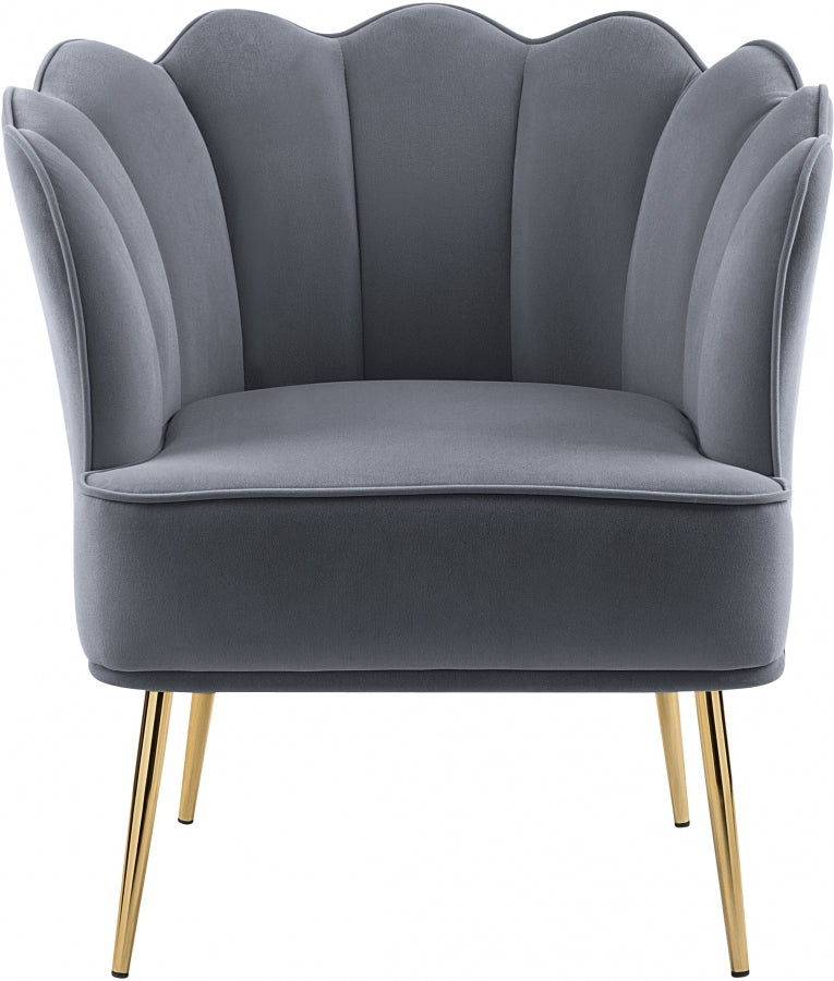 Jester Grey Velvet Accent Chair from Meridian - Luna Furniture