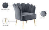 Jester Grey Velvet Accent Chair from Meridian - Luna Furniture