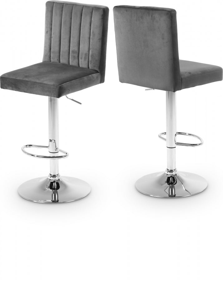 Joel Grey Velvet Adjustable Bar | Counter Stool, Set of 2 from Meridian - Luna Furniture