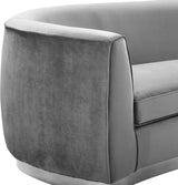 Julian Grey Velvet Chair from Meridian - Luna Furniture