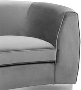 Julian Grey Velvet Chair from Meridian - Luna Furniture