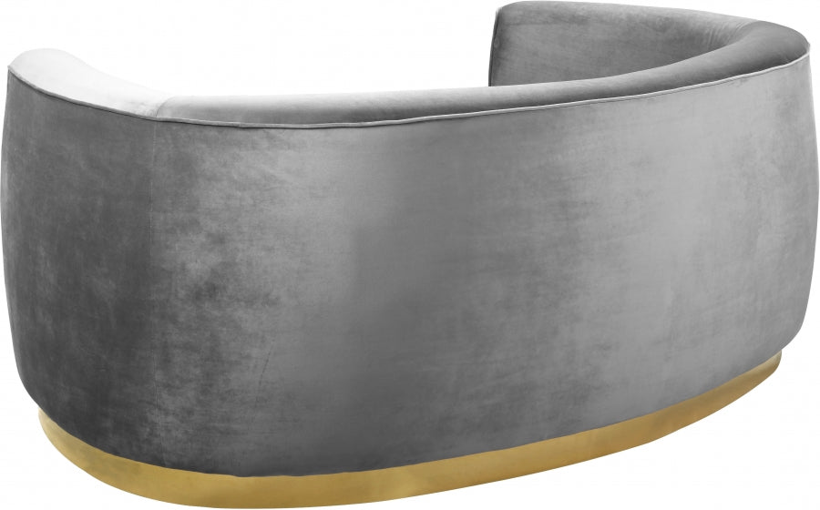 Julian Grey Velvet Loveseat from Meridian - Luna Furniture