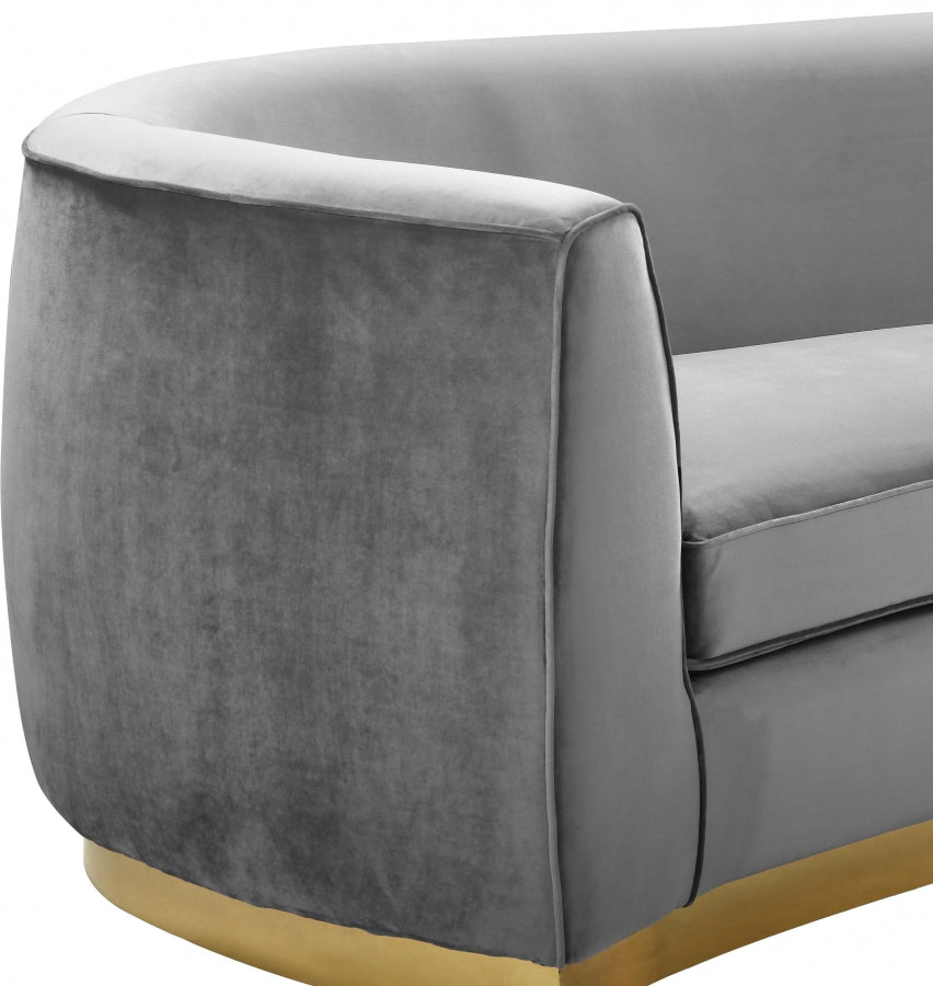 Julian Grey Velvet Loveseat from Meridian - Luna Furniture