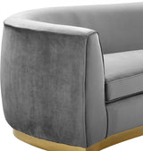 Julian Grey Velvet Loveseat from Meridian - Luna Furniture