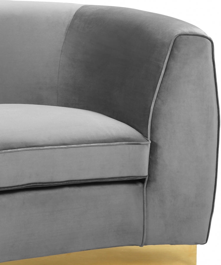 Julian Grey Velvet Loveseat from Meridian - Luna Furniture