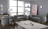 Julian Grey Velvet Loveseat from Meridian - Luna Furniture