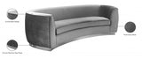 Julian Grey Velvet Sofa from Meridian - Luna Furniture