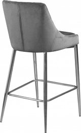 Karina Grey Velvet Counter Stool, Set of 2 from Meridian - Luna Furniture