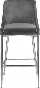 Karina Grey Velvet Counter Stool, Set of 2 from Meridian - Luna Furniture